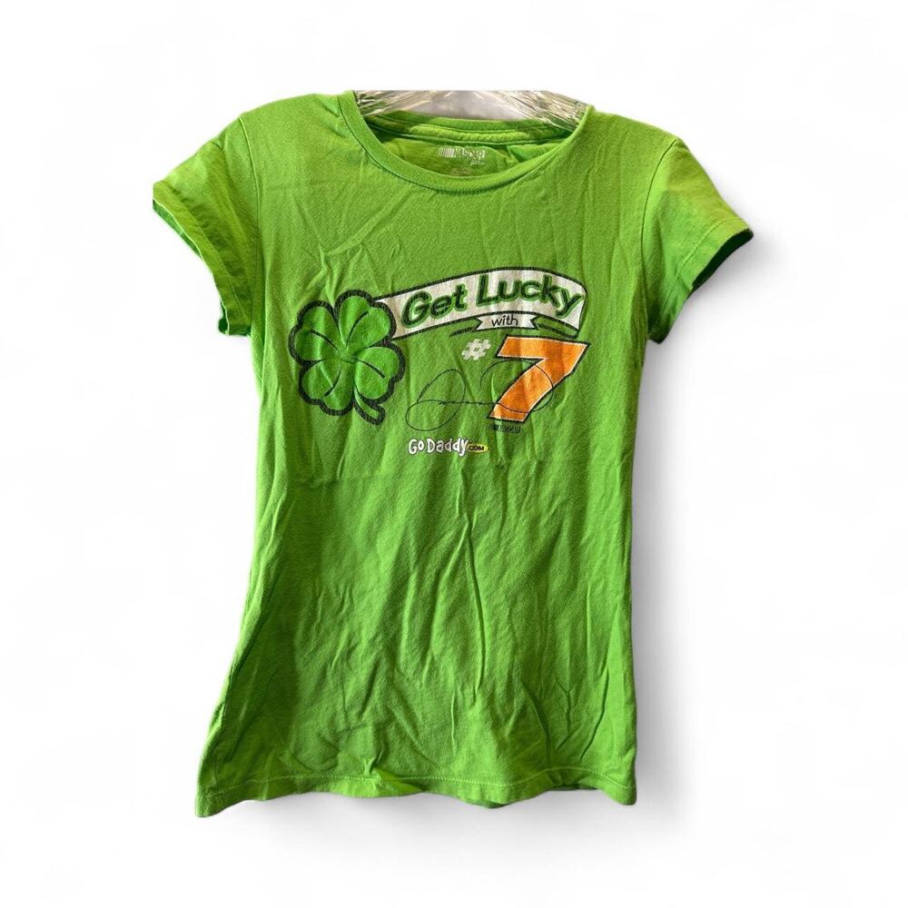 Green‎ NASCAR for her Size Small racing tee with  Godaddy.comsponsorship - Picture 3 of 5
